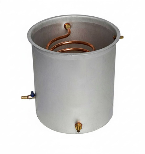 کندانسور سطلی آبی با لوله مسی خالص، جهت تقطیر خانگی و سولفورگیری