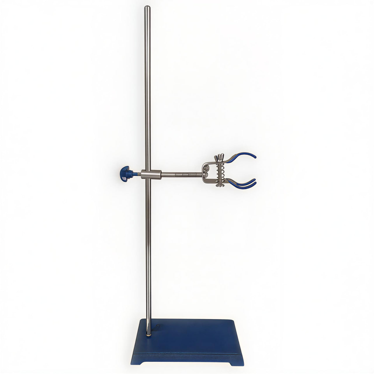 پایه و گیره آزمایشگاهی حرفه‌ای برای نگه‌داشتن ریجنت باتل و مبرد شیشه‌ای در سیستم تقطیر