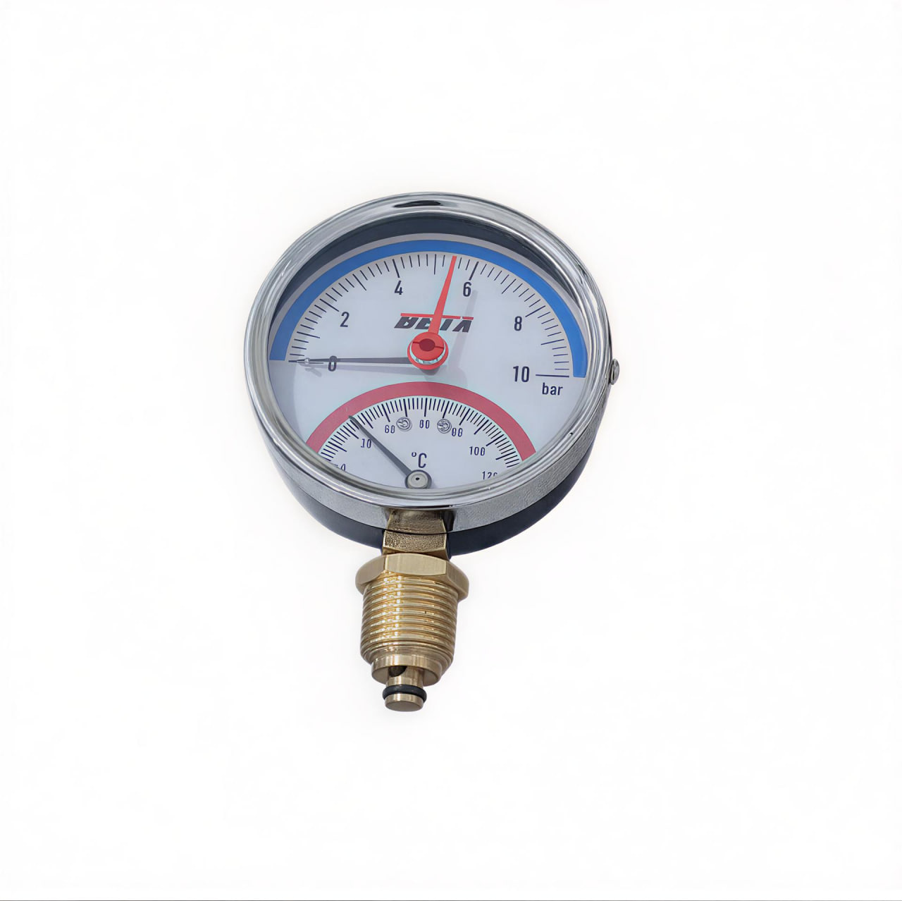 ترمومتر و مانومتر عقربه‌ای برای کنترل دما و فشار دیگ تقطیر خانگی